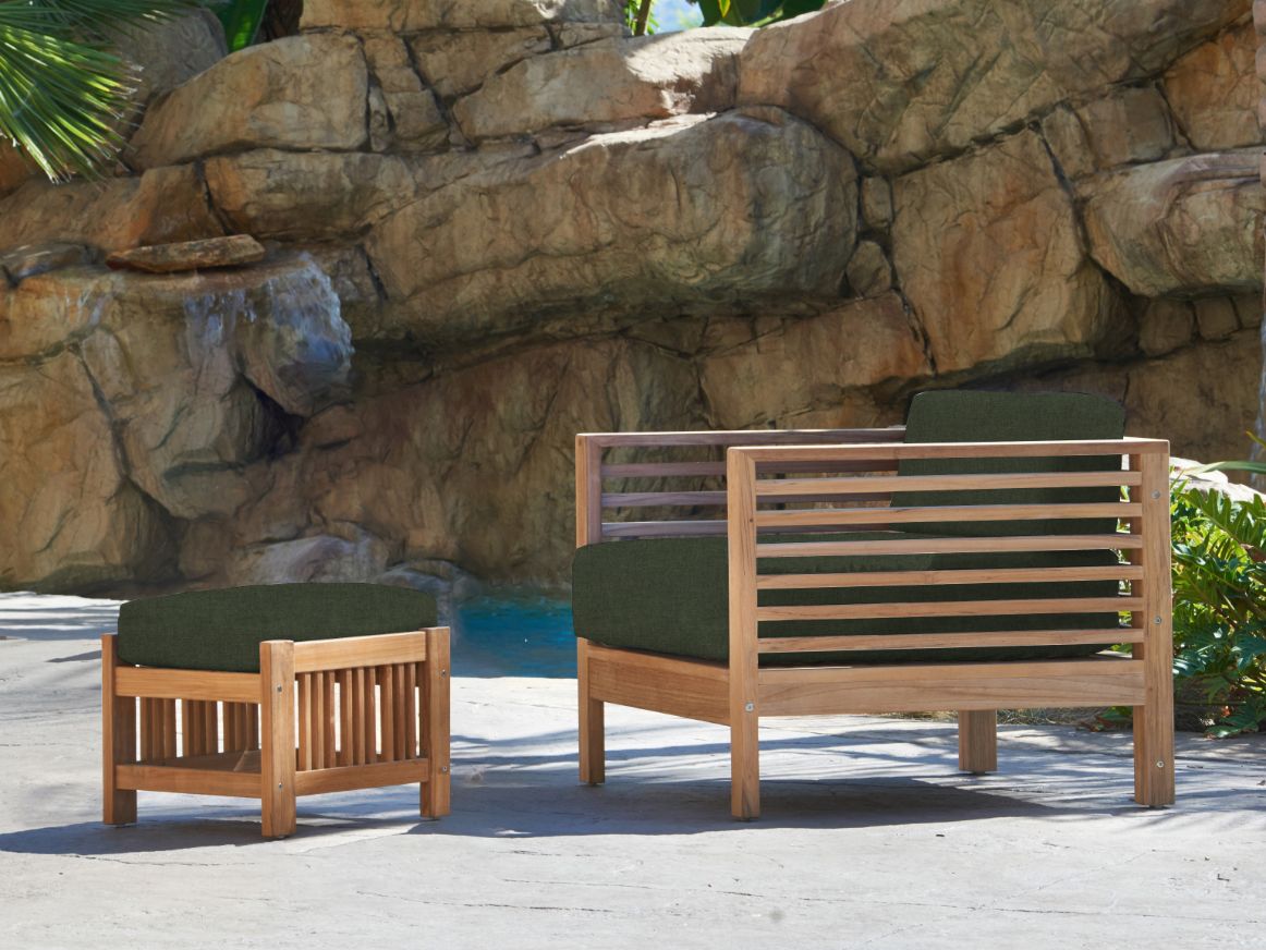 Soleil Teak Patio Lounge Set with Sunbrella Cushion 2PC -- view 31