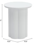 Kogur Aluminum White Round Side Table