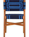 Serene Natural Wood Blue Armless Dining Chair