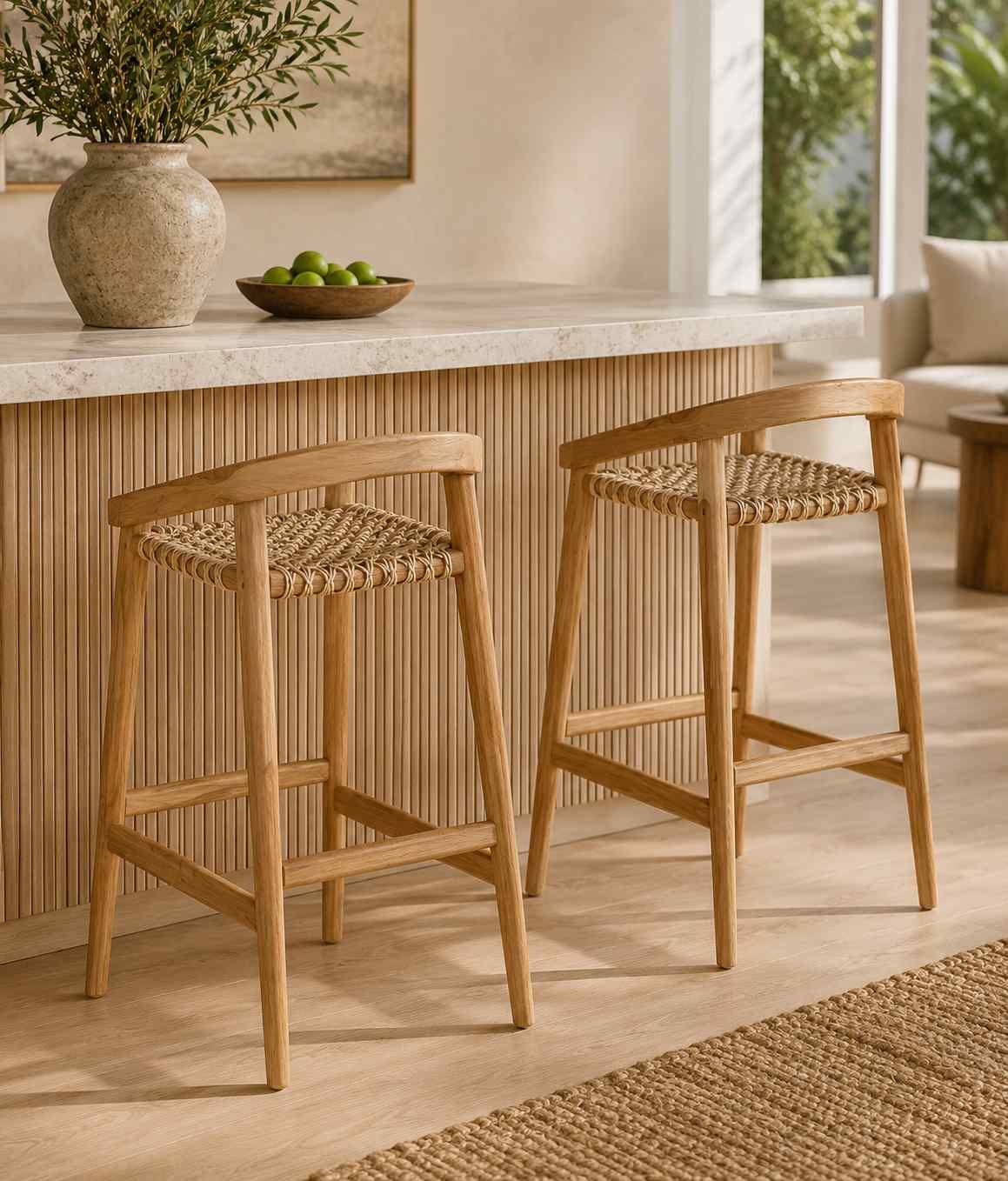 Azur Wooden Patio Counter Stool - view 3