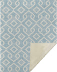Offset Stripes Sky Washable Indoor-Outdoor Rug