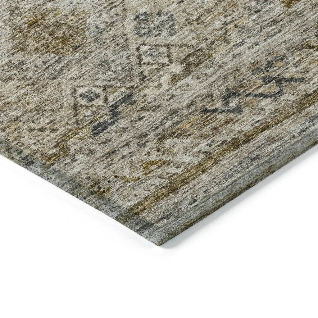 LOOMLAN Rugs Fariza Brown Washable Indoor-Outdoor Rug