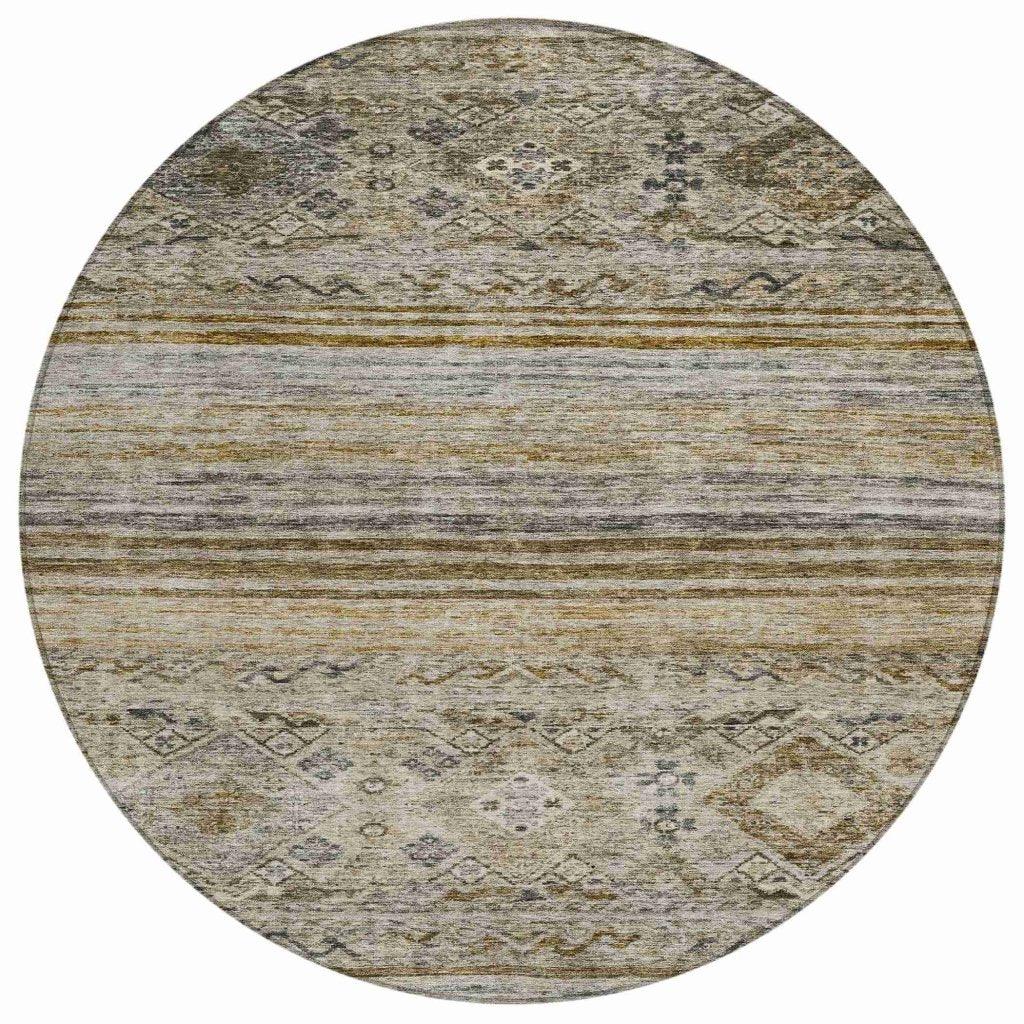 LOOMLAN Rugs Fariza Brown Washable Indoor-Outdoor Rug