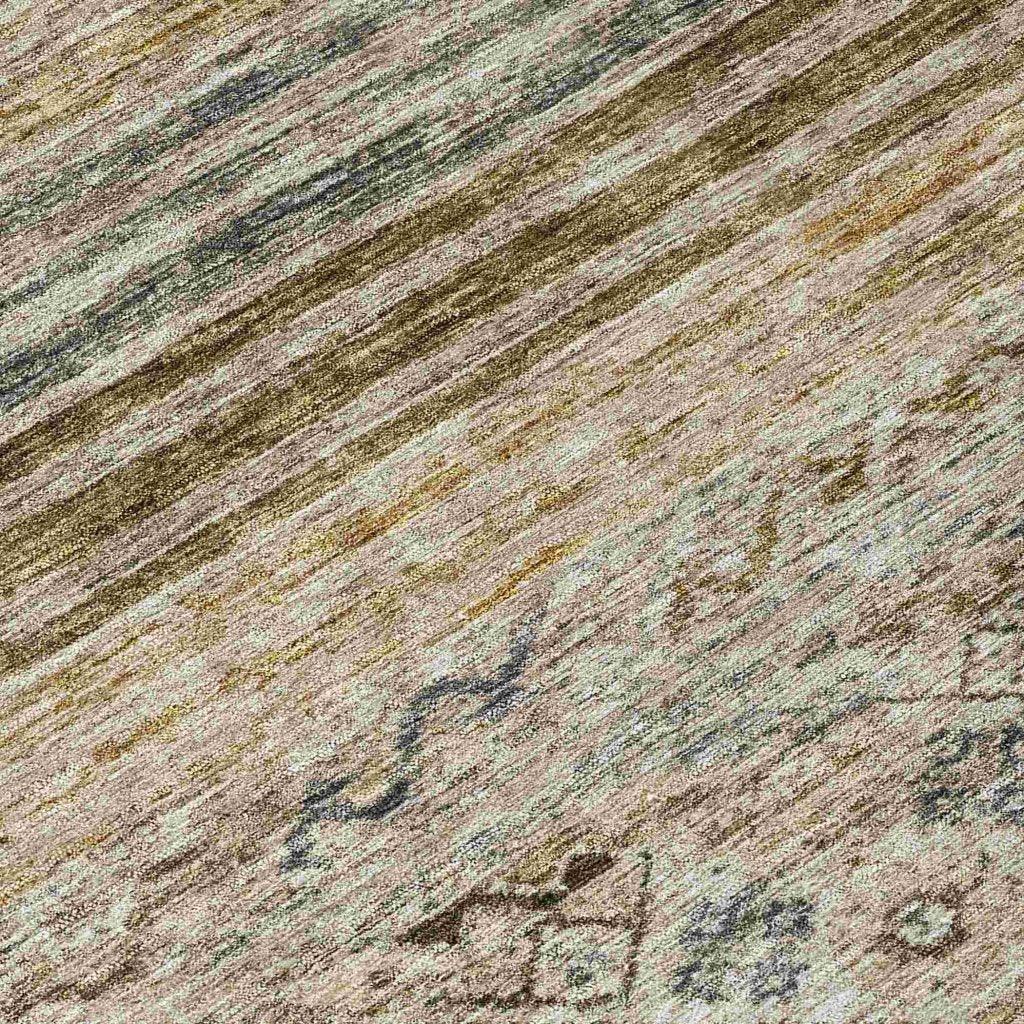 LOOMLAN Rugs Fariza Brown Washable Indoor-Outdoor Rug
