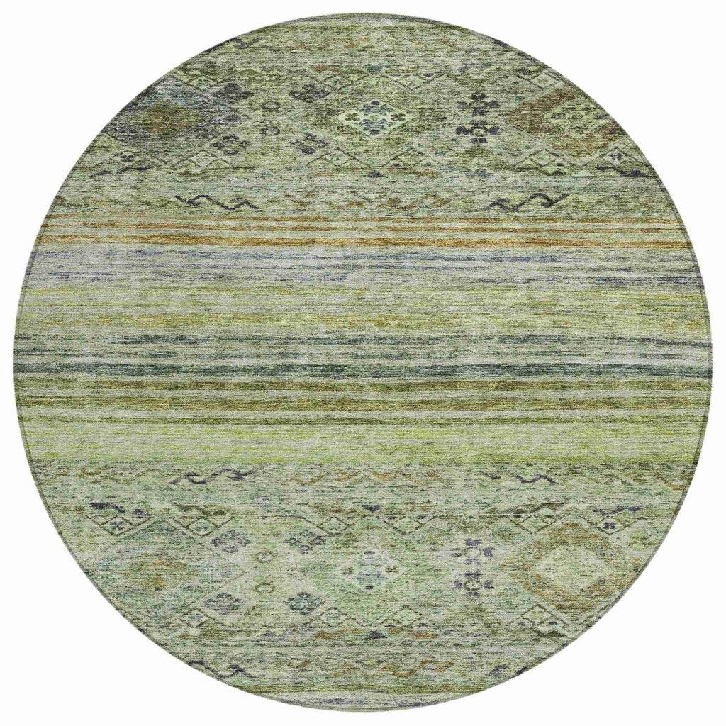 LOOMLAN Rugs Fariza Green Washable Indoor-Outdoor Rug
