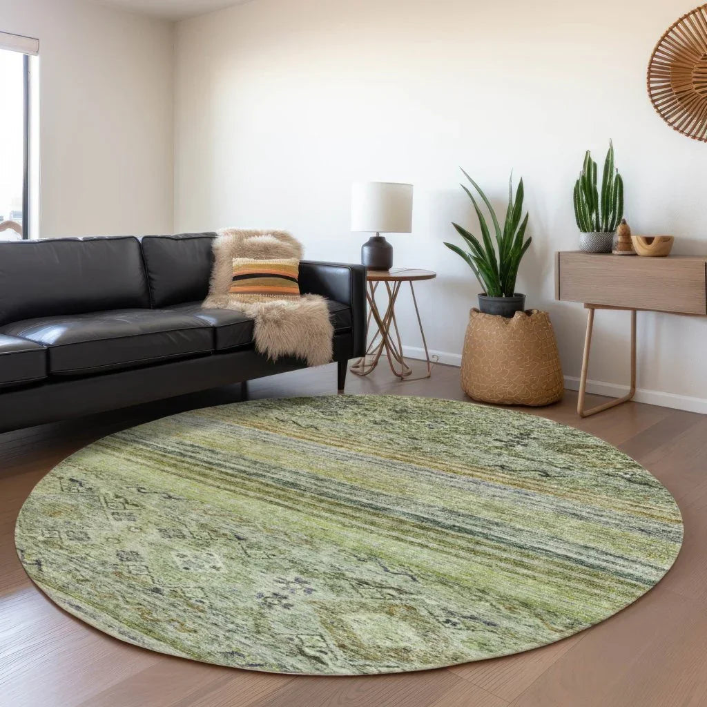 LOOMLAN Rugs Fariza Green Washable Indoor-Outdoor Rug