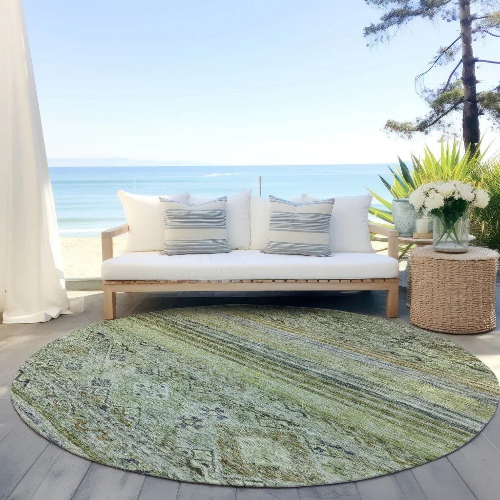 LOOMLAN Rugs Fariza Green Washable Indoor-Outdoor Rug