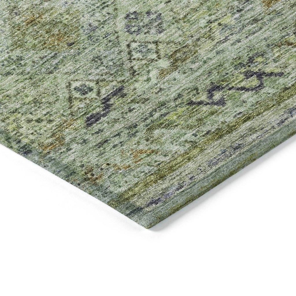 LOOMLAN Rugs Fariza Green Washable Indoor-Outdoor Rug