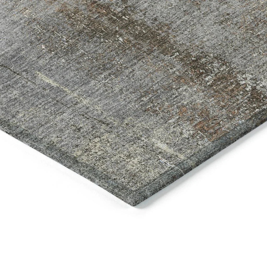 LOOMLAN Rugs Fernal Brown Washable Indoor-Outdoor Rug