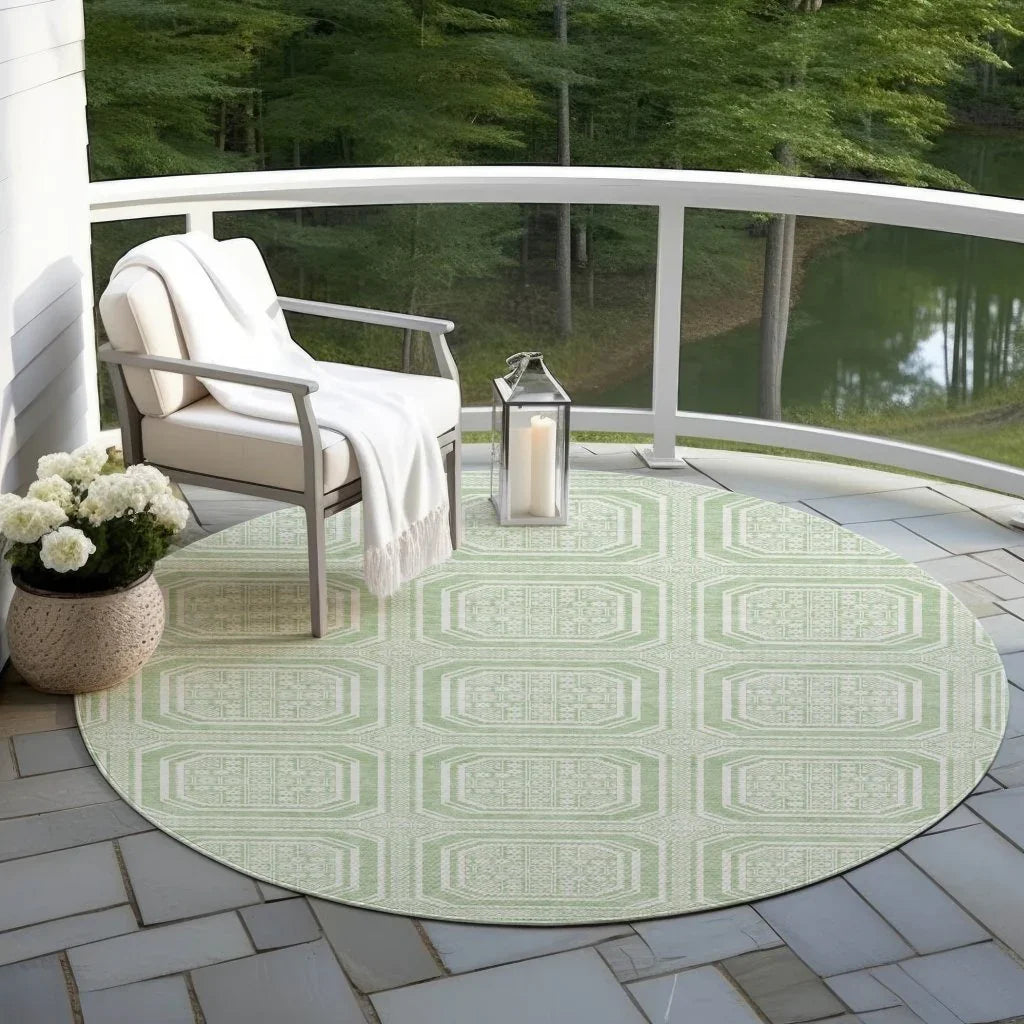 LOOMLAN Rugs Fernalis Green Washable Indoor-Outdoor Rug