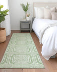 LOOMLAN Rugs Fernalis Green Washable Indoor-Outdoor Rug