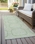 LOOMLAN Rugs Fernalis Green Washable Indoor-Outdoor Rug