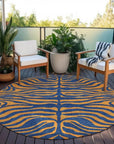 LOOMLAN Rugs Fernelle Blue Washable Indoor-Outdoor Rug