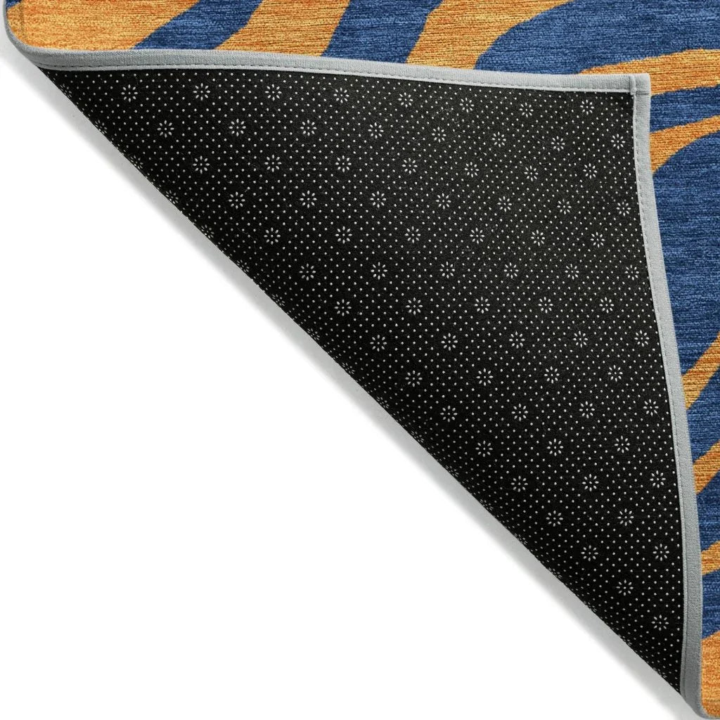 LOOMLAN Rugs Fernelle Blue Washable Indoor-Outdoor Rug