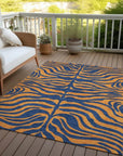 LOOMLAN Rugs Fernelle Blue Washable Indoor-Outdoor Rug