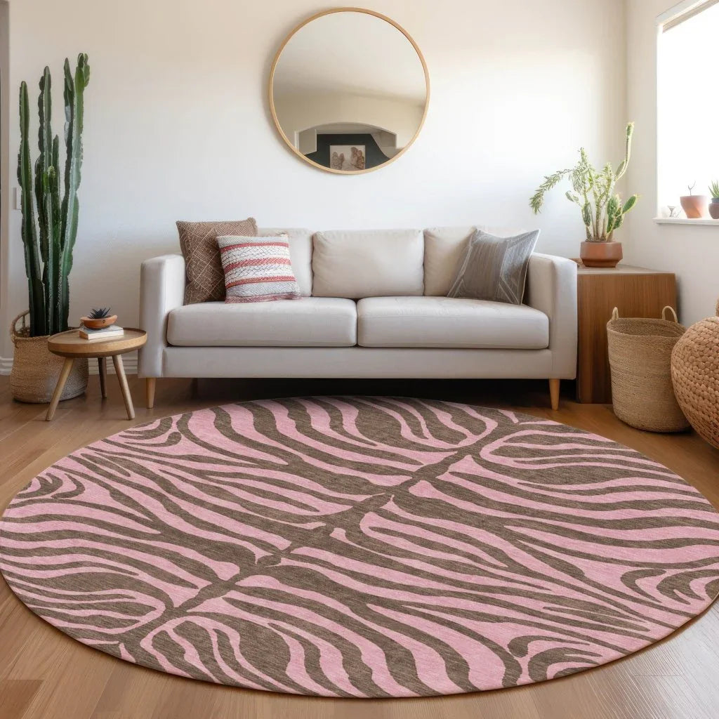 LOOMLAN Rugs Fernelle Brown Washable Indoor-Outdoor Rug