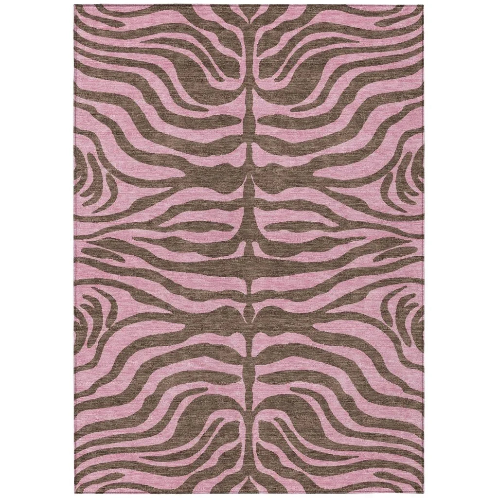 LOOMLAN Rugs Fernelle Brown Washable Indoor-Outdoor Rug
