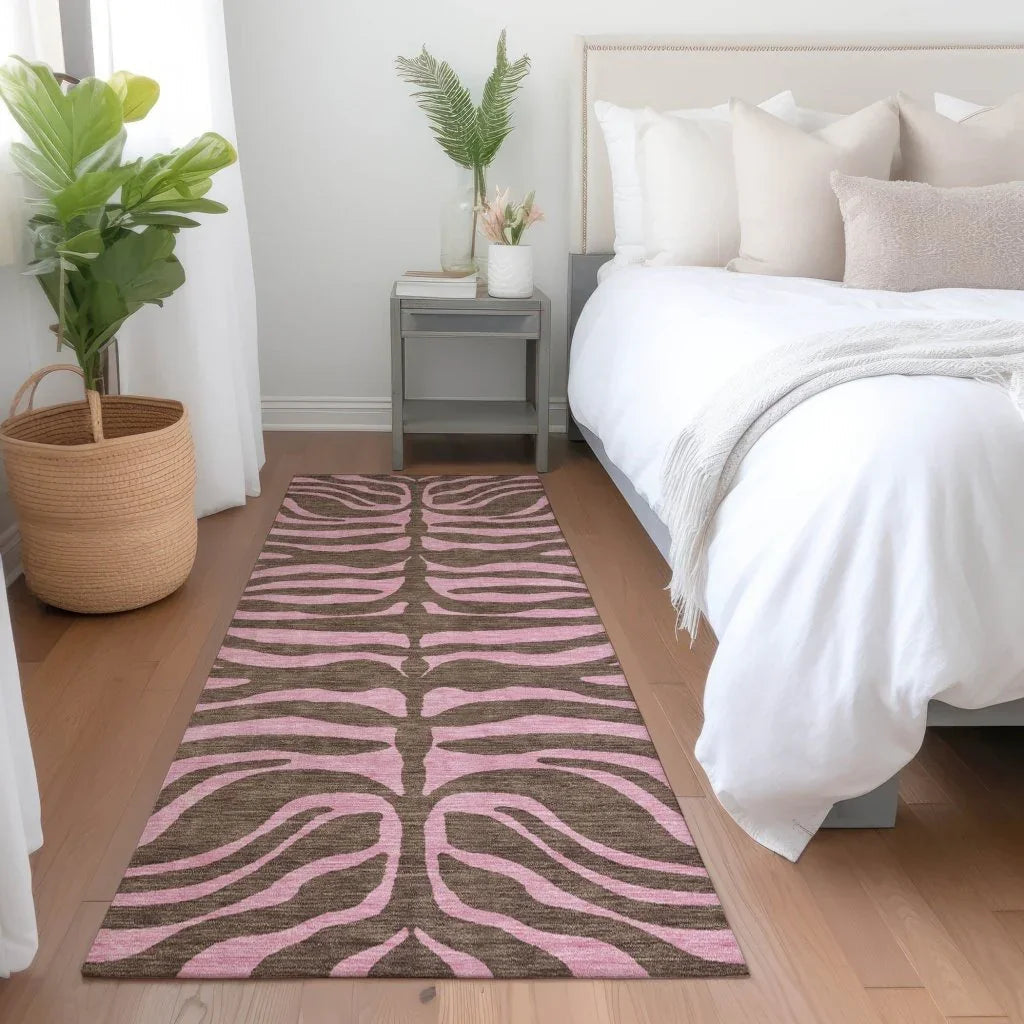 LOOMLAN Rugs Fernelle Brown Washable Indoor-Outdoor Rug