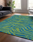 LOOMLAN Rugs Fernelle Green Washable Indoor-Outdoor Rug