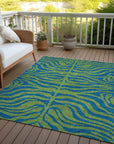 LOOMLAN Rugs Fernelle Green Washable Indoor-Outdoor Rug