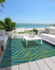 LOOMLAN Rugs Fernelle Green Washable Indoor-Outdoor Rug