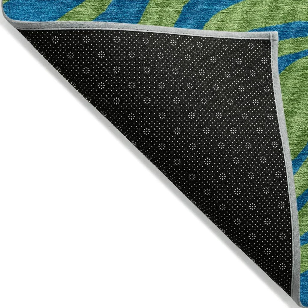 LOOMLAN Rugs Fernelle Green Washable Indoor-Outdoor Rug
