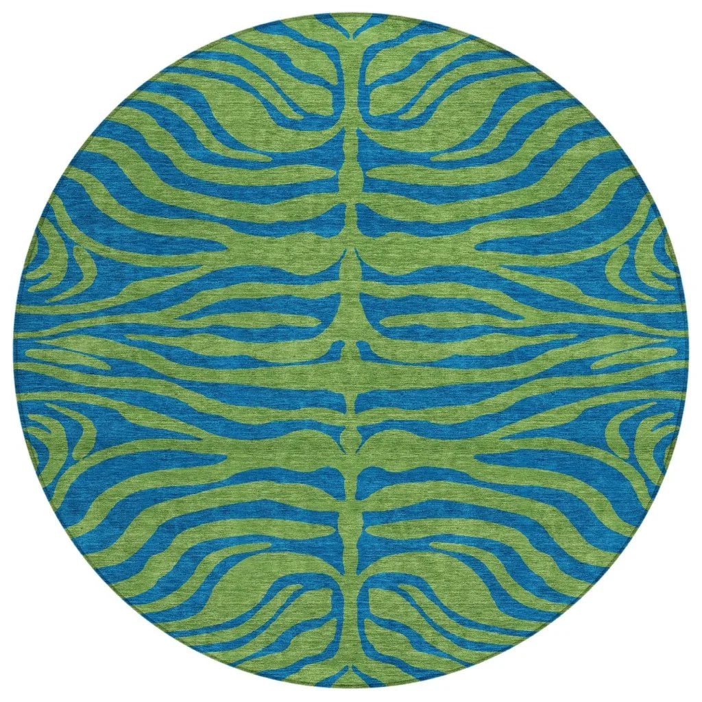 LOOMLAN Rugs Fernelle Green Washable Indoor-Outdoor Rug