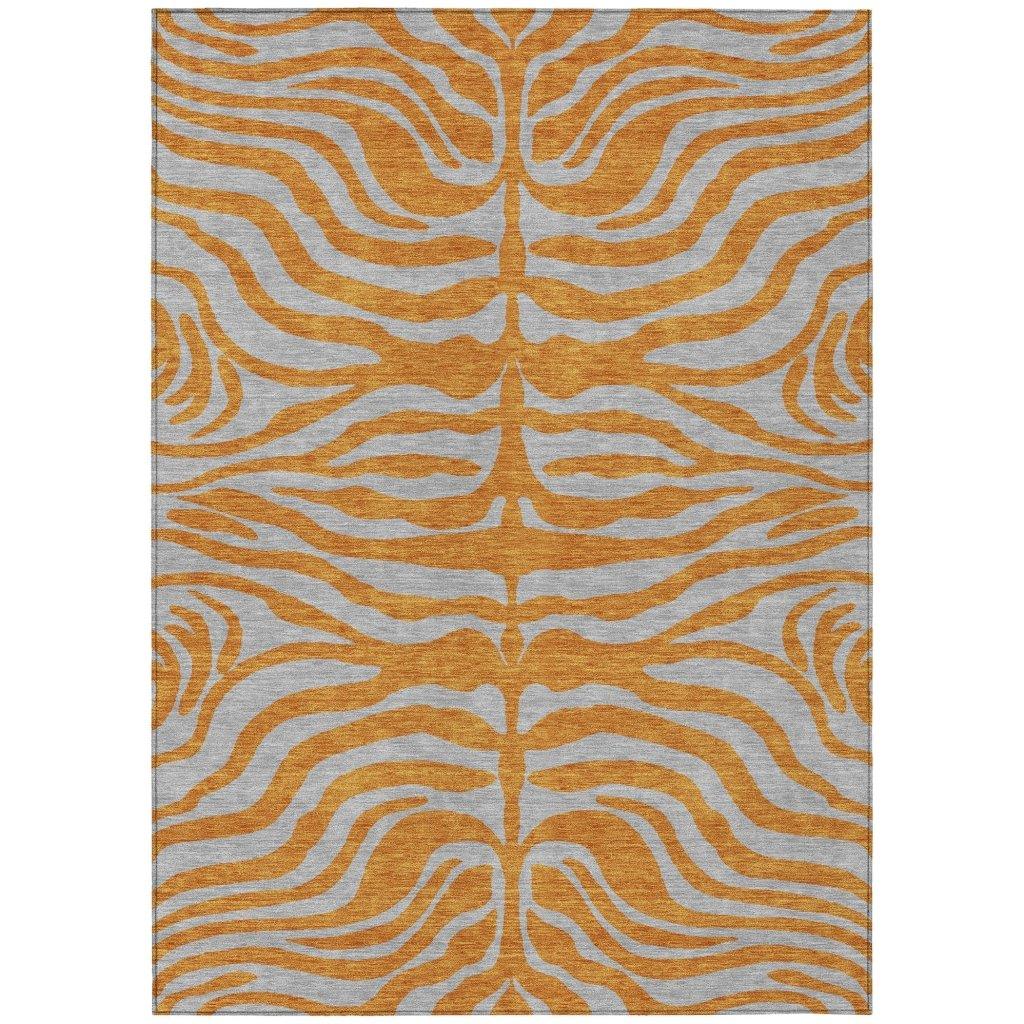 LOOMLAN Rugs Fernelle Orange Washable Indoor-Outdoor Rug
