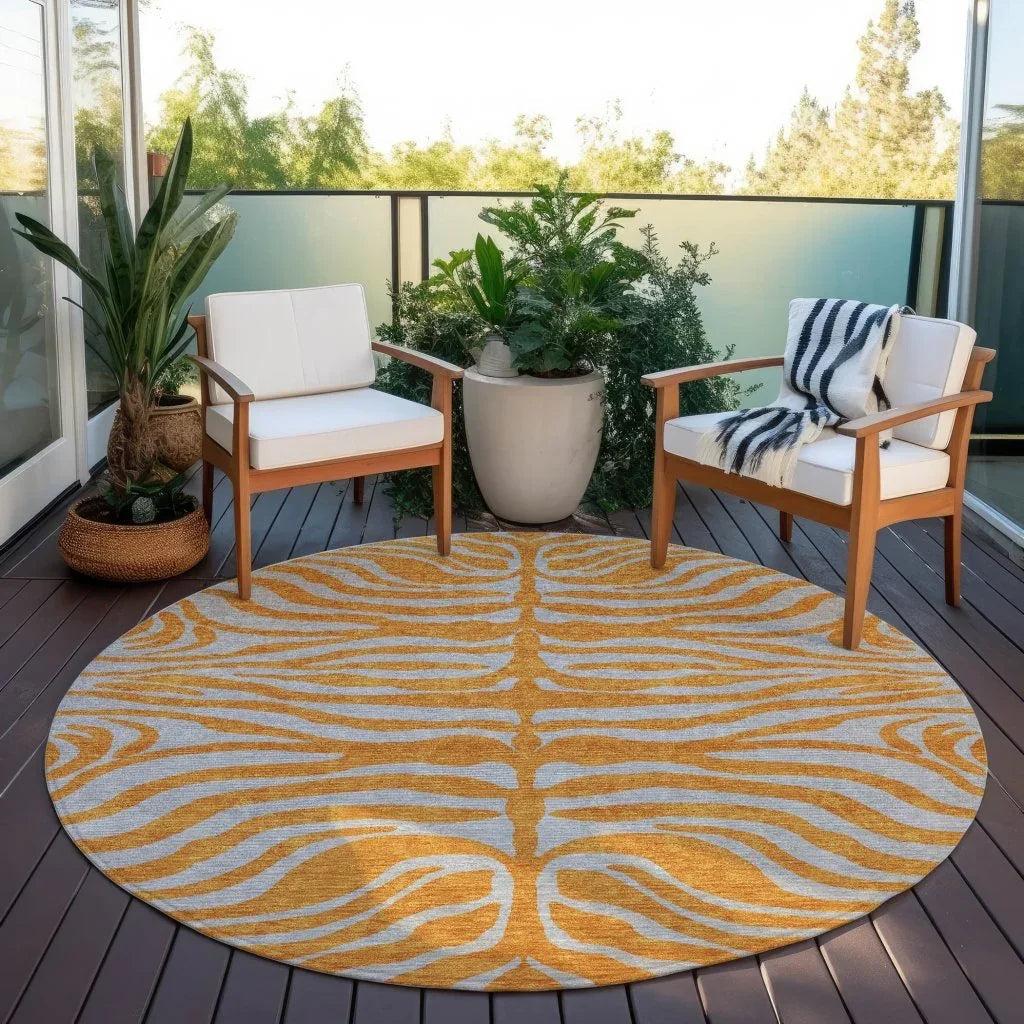 LOOMLAN Rugs Fernelle Orange Washable Indoor-Outdoor Rug