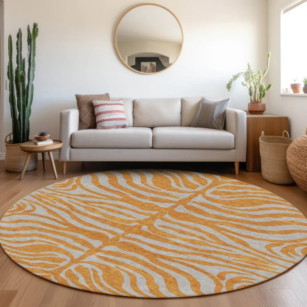 LOOMLAN Rugs Fernelle Orange Washable Indoor-Outdoor Rug
