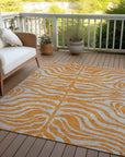 LOOMLAN Rugs Fernelle Orange Washable Indoor-Outdoor Rug