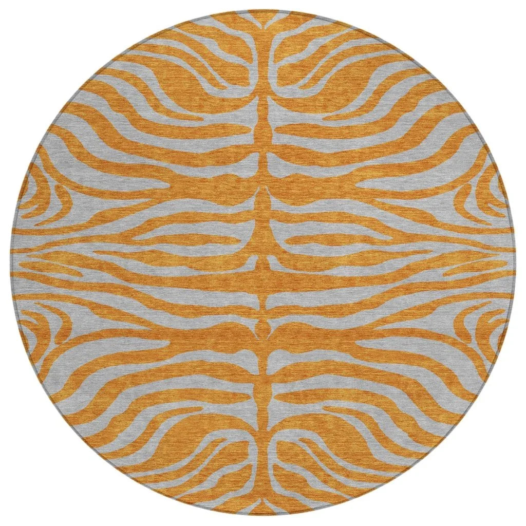 LOOMLAN Rugs Fernelle Orange Washable Indoor-Outdoor Rug