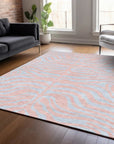 LOOMLAN Rugs Fernelle Pink Washable Indoor-Outdoor Rug