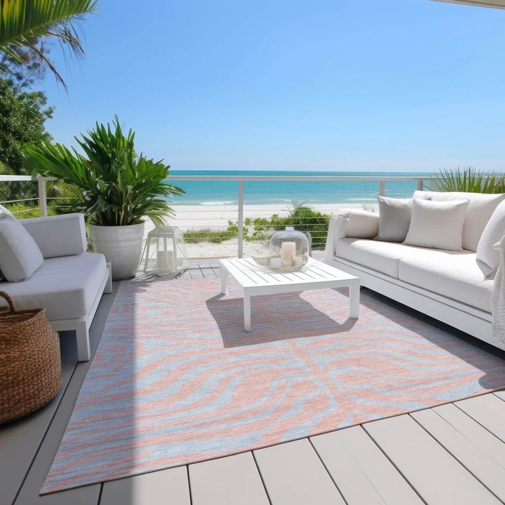 LOOMLAN Rugs Fernelle Pink Washable Indoor-Outdoor Rug