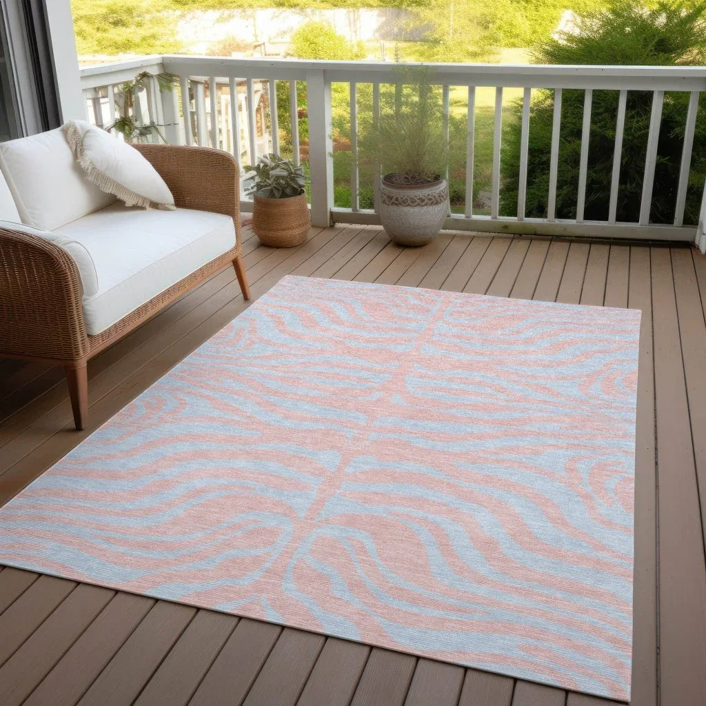 LOOMLAN Rugs Fernelle Pink Washable Indoor-Outdoor Rug