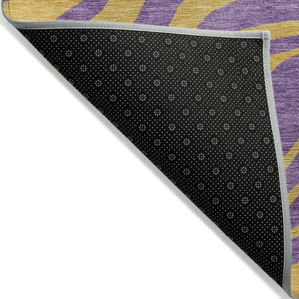 LOOMLAN Rugs Fernelle Purple Washable Indoor-Outdoor Rug