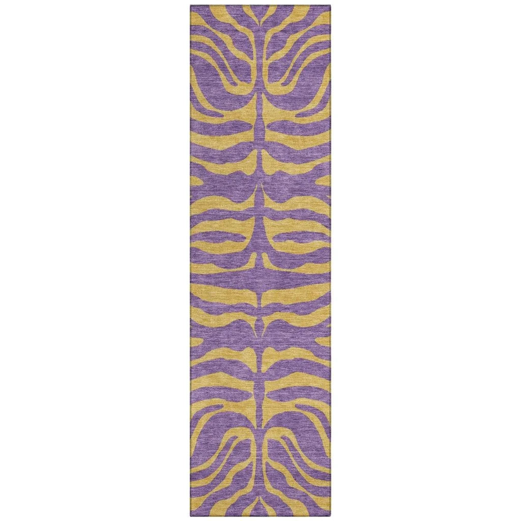LOOMLAN Rugs Fernelle Purple Washable Indoor-Outdoor Rug