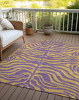 LOOMLAN Rugs Fernelle Purple Washable Indoor-Outdoor Rug