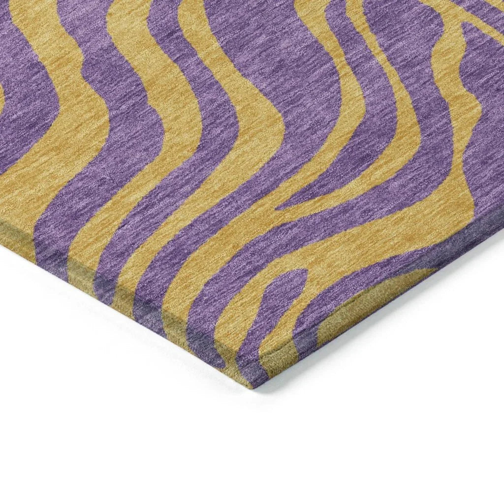 LOOMLAN Rugs Fernelle Purple Washable Indoor-Outdoor Rug