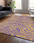 LOOMLAN Rugs Fernelle Purple Washable Indoor-Outdoor Rug