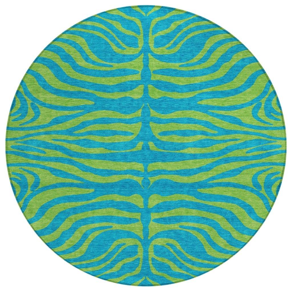 LOOMLAN Rugs Fernelle Teal Washable Indoor-Outdoor Rug