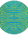 LOOMLAN Rugs Fernelle Teal Washable Indoor-Outdoor Rug