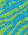 LOOMLAN Rugs Fernelle Teal Washable Indoor-Outdoor Rug