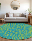 LOOMLAN Rugs Fernelle Teal Washable Indoor-Outdoor Rug