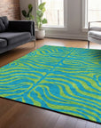 LOOMLAN Rugs Fernelle Teal Washable Indoor-Outdoor Rug