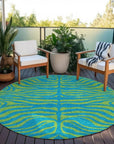 LOOMLAN Rugs Fernelle Teal Washable Indoor-Outdoor Rug