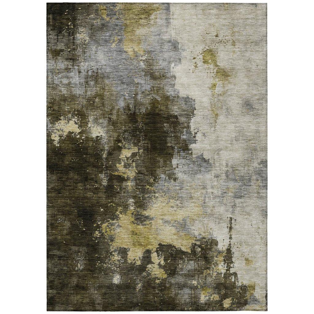 LOOMLAN Rugs Fibra Brown Washable Indoor-Outdoor Rug