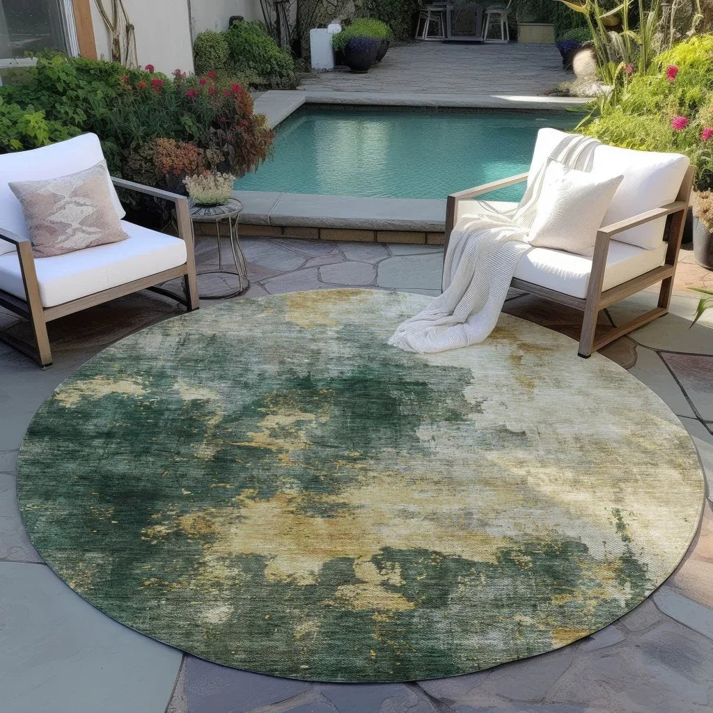LOOMLAN Rugs Fibra Green Washable Indoor-Outdoor Rug