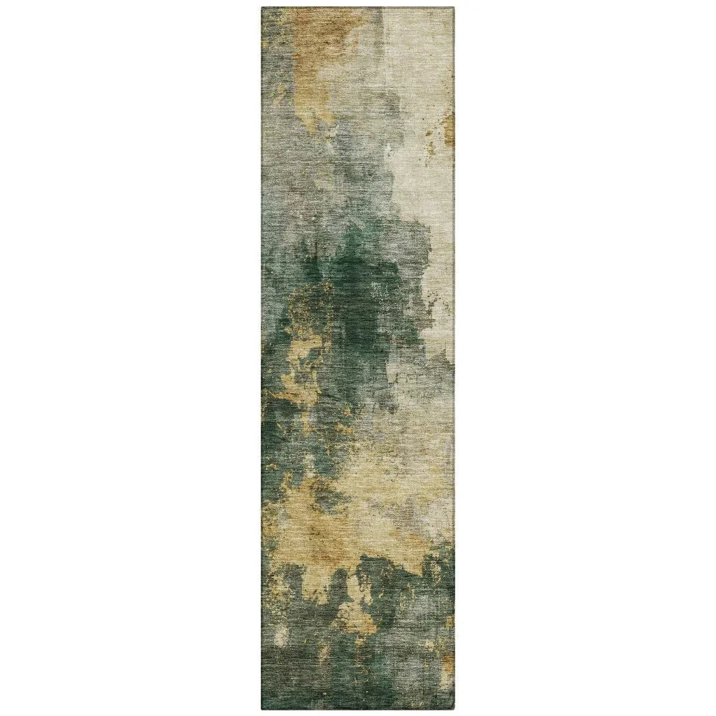 LOOMLAN Rugs Fibra Green Washable Indoor-Outdoor Rug