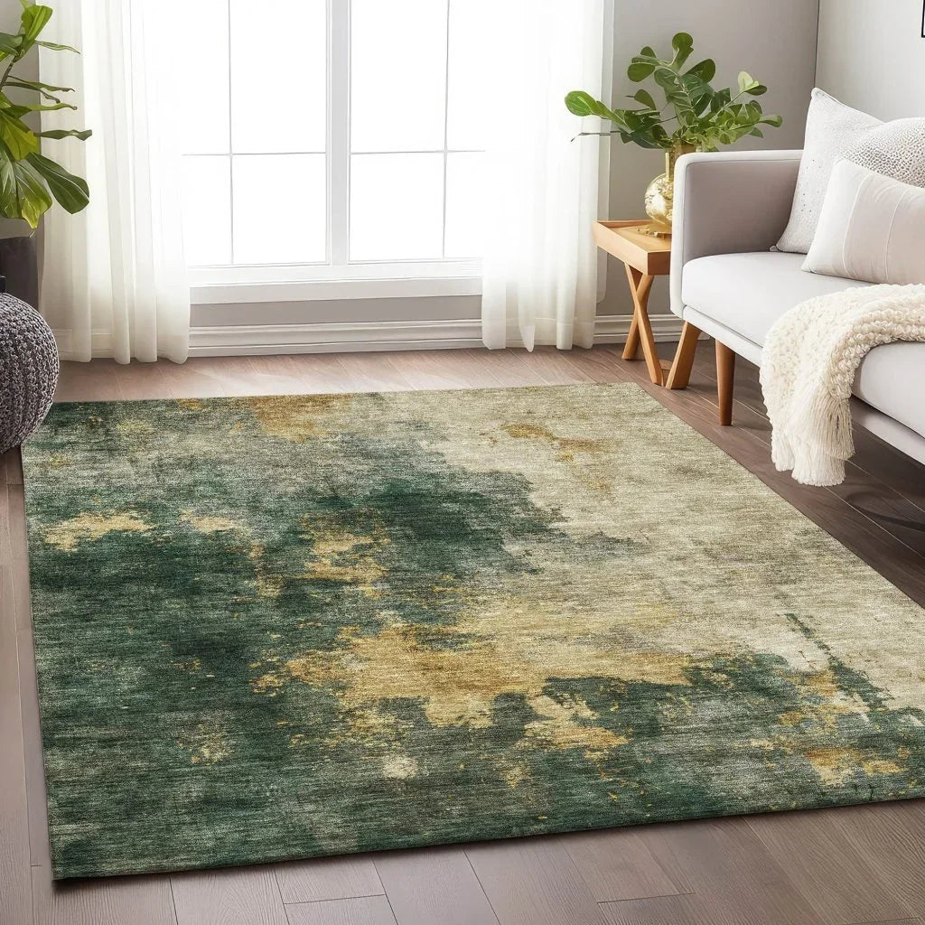 LOOMLAN Rugs Fibra Green Washable Indoor-Outdoor Rug